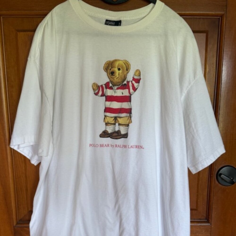 RARE Vintage Polo Ralph Lauren Made in the USA Teddy Bear Sleep Tee Shirt XL